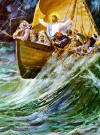 Jesus calms the storm at sea