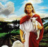 Jesus carring a lamb