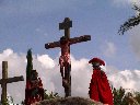 Three crosses on the hill