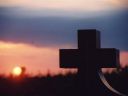 red sky and dark cross