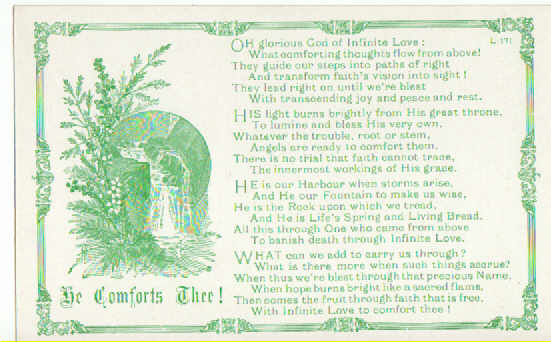 postcard He comforts thee