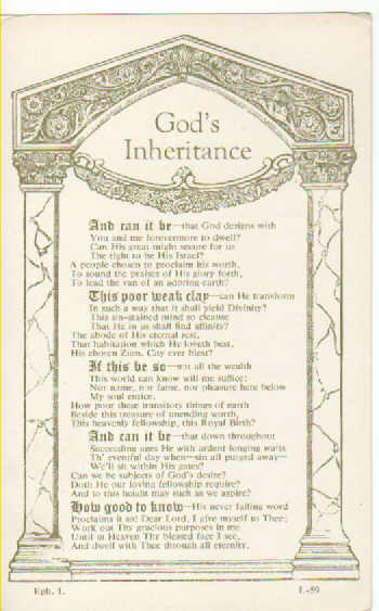 postcard God's inheritance