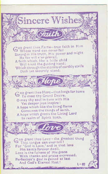 postcard Sincere wishes