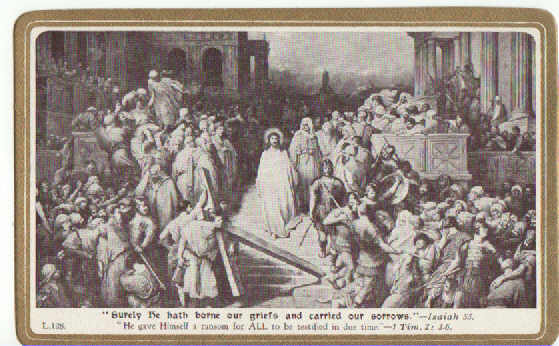 postcard Jesus and the cross