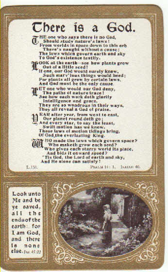 postcard There is a God