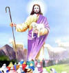 Jesus carrying a lamb