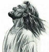 Jesus looking up heavenly